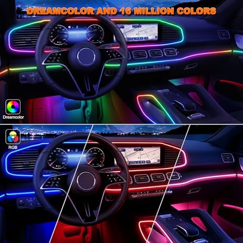 Interior Car LED Strip Lights, Car Ambient Lighting App Control