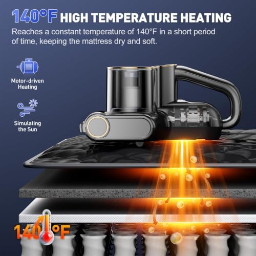 Mattress Bed Vacuum Cleaner with 16Kpa Suction & 253.7nm UV-C Light