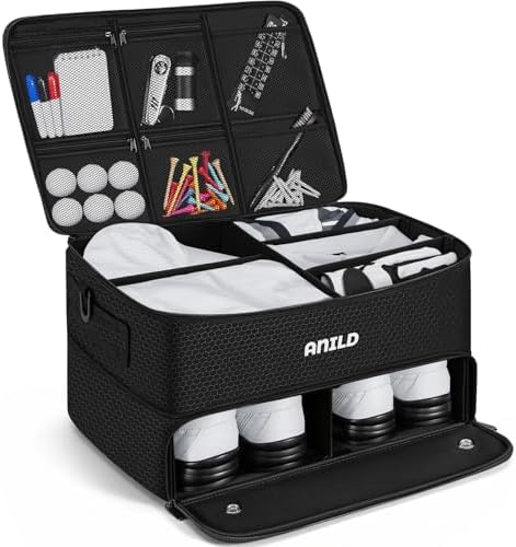 Golf Trunk Organizer, 2 Layer Golf Storage Case