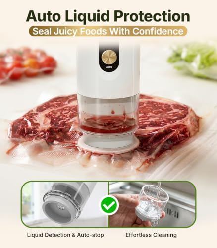 Handheld Vacuum Sealer for Food, Compact Cordless Sealer, 30 Reusable Bags