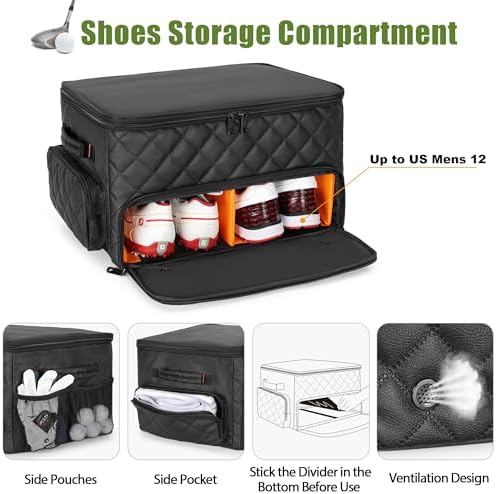 2 Layer Golf Trunk Organizer, Golf Car Storage Organizer,Black