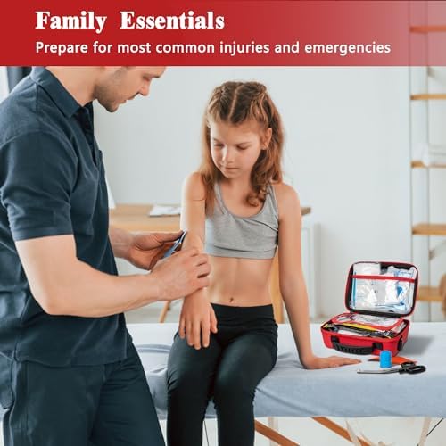 First Aid Kit 340 Piece, Premium Waterproof Hard Shell Medical Kit