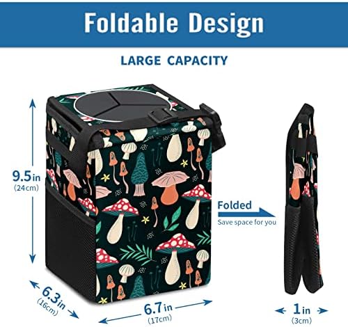 Car Trash Can, Leakproof Car Organizer, 2-Gallon -Mushroom