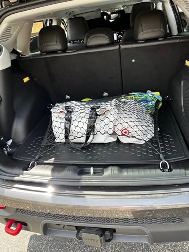 Rear Trunk Organizer Cargo Net for Jeep Renegade 2015-2025 – Floor Style Cargo Net for SUV – Premium Mesh Car Trunk Organizer Vehicle Carrier Storage – Compatible with Renegade