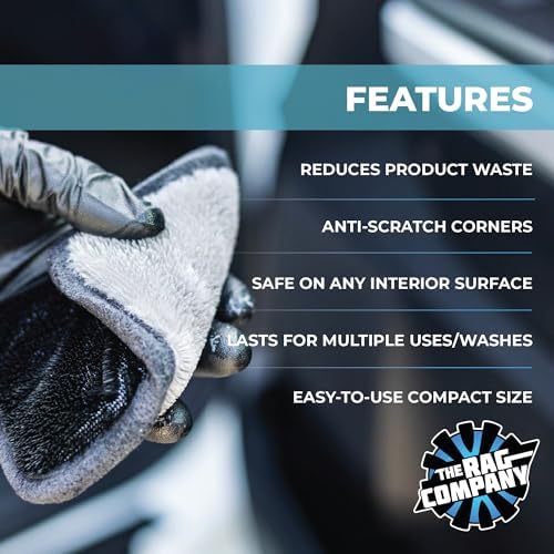 Interior Scrubber - Soft Microfiber Pad Safe for All Automotive Interior Surfaces; Deep Cleaning with Scratchless and Streak-Free Finish - 4 Pk