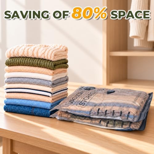 Leak-Resistant Vacuum Storage Bags, with Pump and Bags 15Pcs