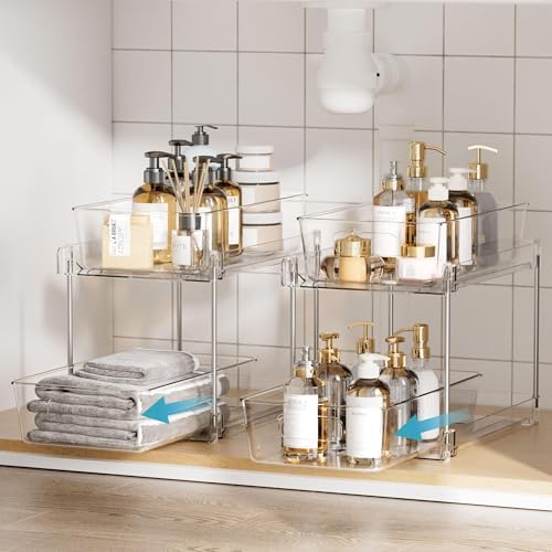4 Pack Pull Out Bathroom Under Sink Organizer (S-Standard)