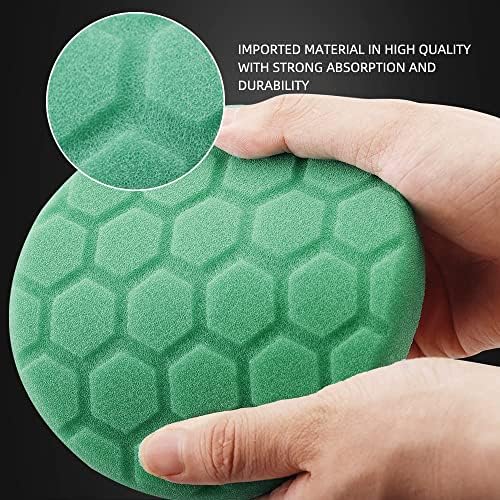 SPTA 75 mm Polishing Pad Hex-Logic Polishing Sponges Wax Sponges Car Polishing Sponge Pad Polishing Pad Sponge Polishing Foam Set for Eccentric Polishing Machine Grinder