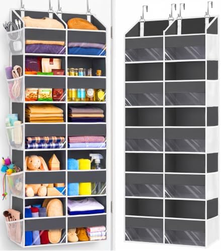 Heavy Duty Over Door Organizer 5 Tiers, 10 Front & 10 Mesh Pockets