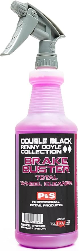 P & S PROFESSIONAL DETAIL PRODUCTS - Brake Buster Wheel and Tire Cleaner - Non-Acid Formula Safe For All Wheel Types, Removes Brake Dust, Oil, Dirt, Light Corrosion - 1 Quart