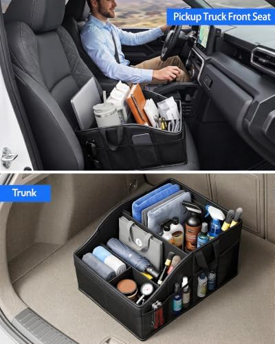 Support Up to 35 lbs Leather Car Organizer for Backseat, Non-Slip