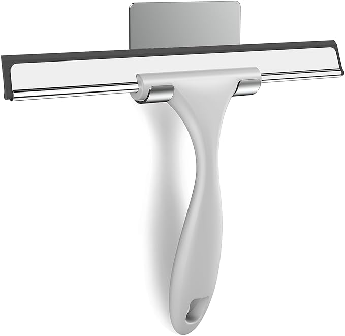 SetSail Shower Squeegee for Glass Doors All-Purpose Squeegee for Shower Glass Heavy Duty Window Squeegee with Hook for Tile, Sink, Mirror, Car Windshield Cleaning 10 Inches
