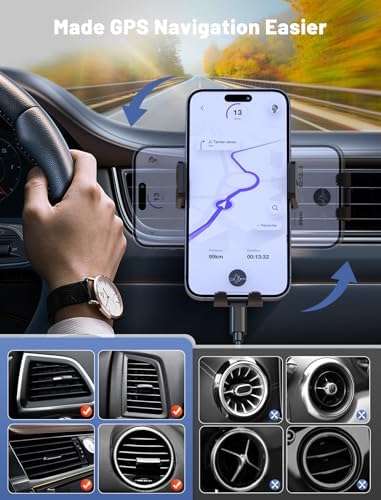 Wireless Car Charger Auto-Clamping Air Vent Car Mount 15W Fast Charging