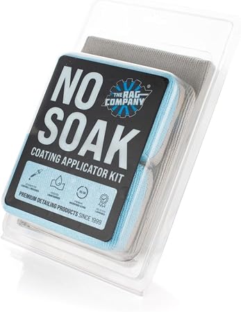 The Rag Company - No Soak Coating Applicator Kit - Microfiber Coating Sponges with Soak Barrier Plus 3 Scratchless and E