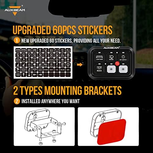 6 Gang Switch Panel BC60 Universal Circuit Control Relay System Automatic Dimmable LED Switch Pod Touch Control Panel Switch Box for Car Truck Pickup Boat UTV SUV - Blue, 3 Years Warranty
