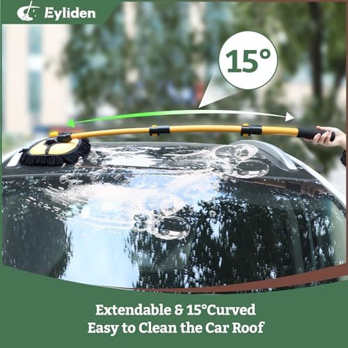 Car Wash Brush Mop with Long Handle for Car Truck RV, Yellow