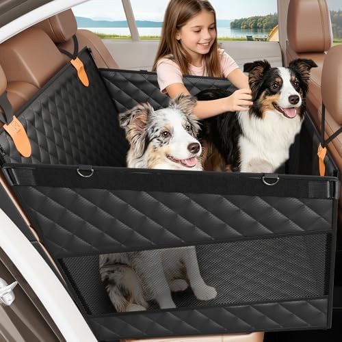 Large Dog Car Seat, Back Seat Extender for Dogs with Hard Bottom