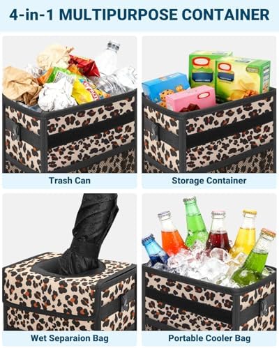 Car Trash Can with Lid, Leakproof Car Garbage Can Car Trash Bag