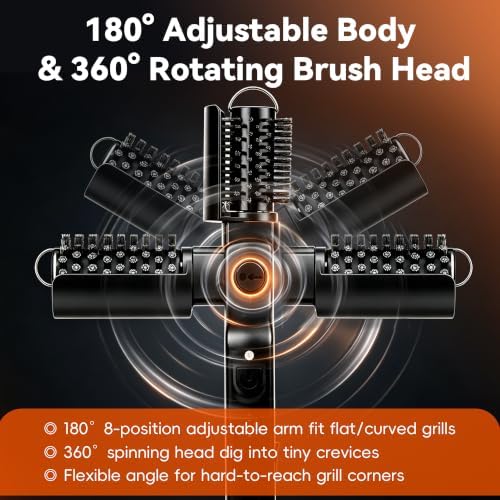 Grill Brush, Electric BBQ Grill Cleaner with 3-Speed Motor