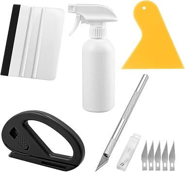 Car Window Film Kit, 10PCS Vehicle Glass Protective Film Wrapping Installation Set with Squeegee, Automotive Window Tint