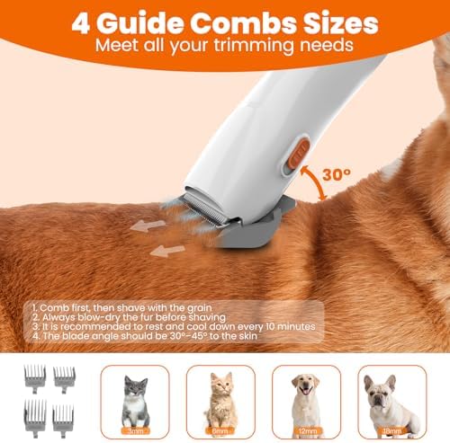 PG10 Dog Grooming Vacuum Kit, Pet Hair Clipper & Shedding Brush