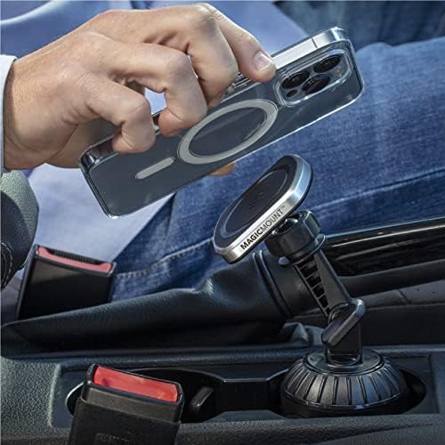 MP2CUPM-SP MagicMount Pro2 Cup Holder Magnetic Cell Phone Holder Car Mount Kit Compatible with MagSafe, iPhones, Galaxy, Pixel & All Smartphones