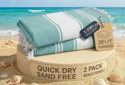 Beach Towel Oversized, Super Absorbent, Durable - Hunter Green