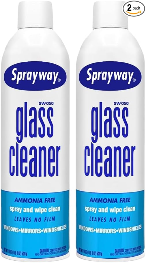 Sprayway Glass Cleaner, SW-050, Ammonia Free, 19 oz Can (2 Pack)