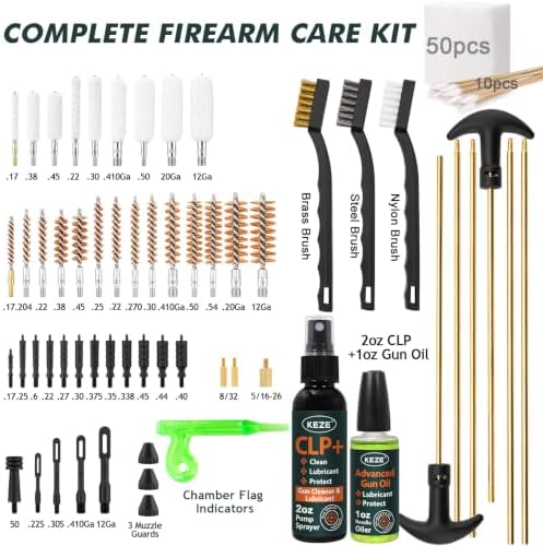 Gun Cleaning Kit for Pistols Rifle Shotgun with Gun Oil and Cleaner
