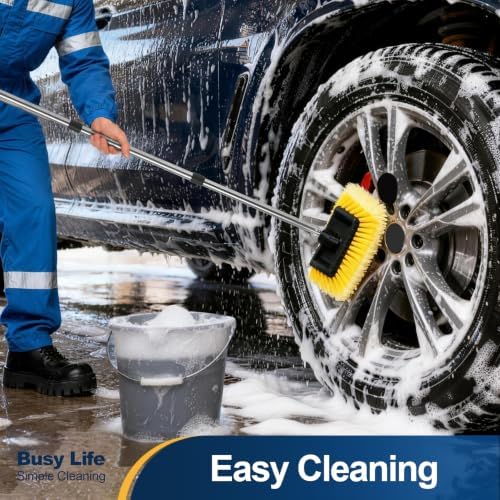 Five-Sided Car Wash Brush with 61" Long Handle No Scratch