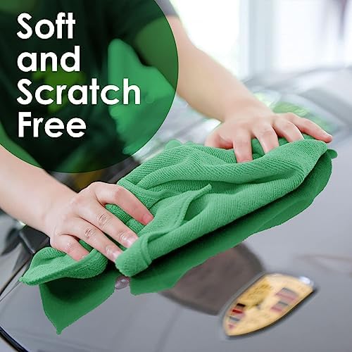 Microfiber Cleaning Cloths (Value Pack of 36) - Size 16 x 16 Inches, Highly Absorbent Cleaning Rags, Lint Free, Reusable and Washable, Microfiber Towels for Cars