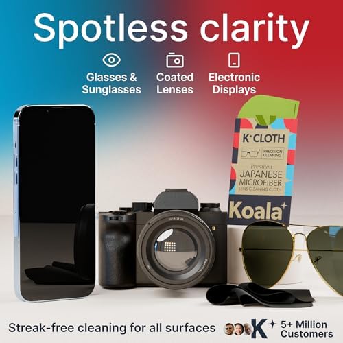 Koala Lens Cleaning Cloth | Japanese Microfiber | Black Green (Pack of 12)