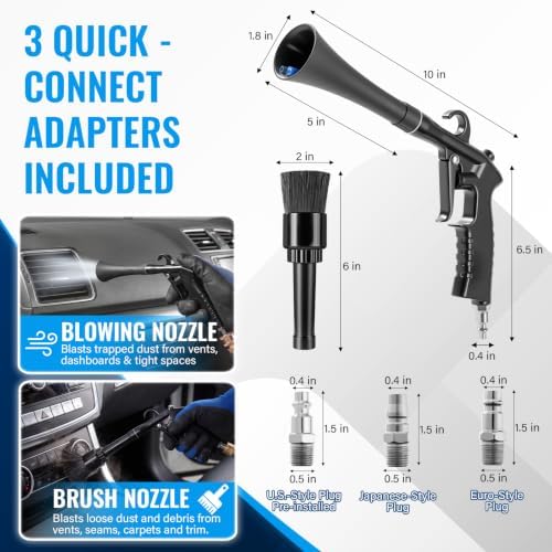 Car Cleaning Gun, Air Nozzle Blower Gun for Car Interior Detailing
