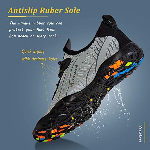 Water Shoes Mens Womens Beach Swim Shoes Quick-Dry Aqua Socks Pool Shoes for Surf Yoga Water Aerobics