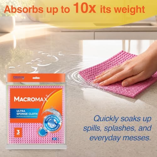 7"x7.9" Sponge Cloths 6 Pack, Absorbent Kitchen
