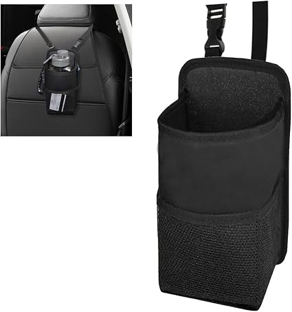 2-in-1 Large Cup Holder, 80 oz Multifunctional Car Seat Side Organizer, Hanging Water Bottle Holder Bag, Car Stuff Holde
