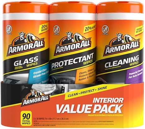 Car Cleaning Wipes, 90 Ct - Interior, Protectant & Glass Wipes