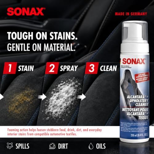 Upholstery & Alcantara Cleaner Foam, Car Interior Cleaner, 250 ml