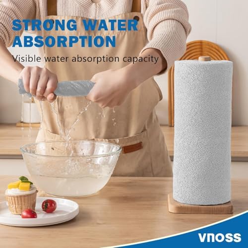 55 Pack Microfiber Cleaning Cloth Roll, Tear Away Reusable Towels, 11" X 9", Ultra Absorbent & Lint Free Cloth for Cars, Kitchen, Window, Home and Shop, Grey (Light Grey, 9”x11”-100PK)