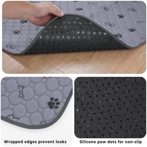 Washable Pee Pads for Dogs, 2 Pack 36” x 48” Waterproof Puppy Pads