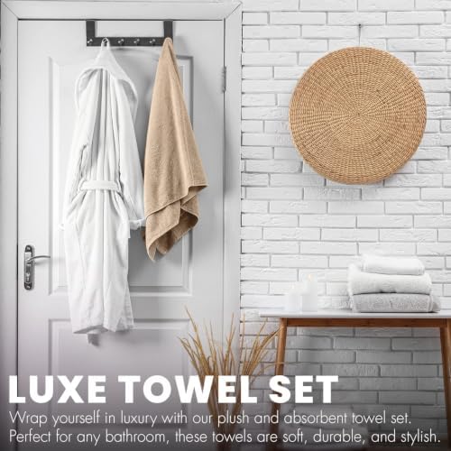 6-Pack Bath Towels - Lightweight - Extra Absorbent - 100% Cotton - Shower towels (Multi, 27 inchesx54 inches)