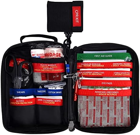 Compact First Aid Kit for Emergency - Basic Emergency Kit for Dorm,Hiking, Backpacking, Camping, Traveling, and Cycling -Small First Aid Kits