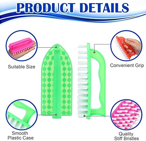 24 Pack Scrub Brushes Stiff Bristles, Comfort Grip Cleaning Tool