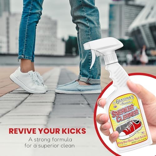 Sneaker Cleaner - for Rubber, Canvas, Leather, Stain Remover Spray Removes Dirt, Grime, Grass - Cleaner for Outdoor Shoes, Slippers, Moccasins - 16oz & 3oz Combo