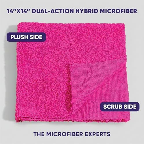 Pronto Cloths, Dual-Sided Microfiber Cleaning Towels, Soft Plush & Scrub Cloths for Dusting, Scrubbing, Kitchen, Windows & Car Detailing, Absorbent Bulk 25-Pack Multicolor