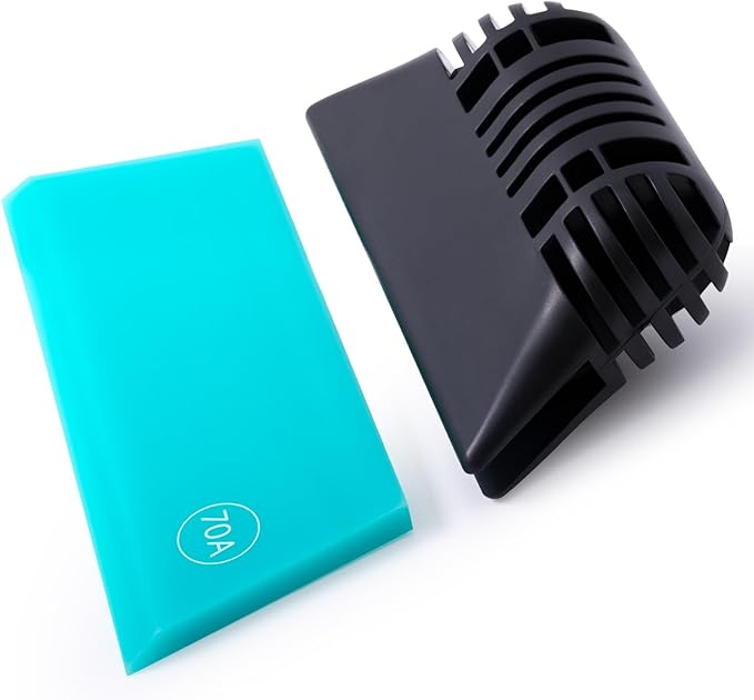 FOSHIO Blue Small Squeegee, Non-Slip Handle Rubber PPF Squeegee for Window Cleaning, Shower Glass Door, Car Windshield, Vinyl