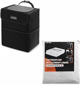 HOTOR Car Trash Can And Trash Bags Car Trash Can(2 Gallons 50 Pack)