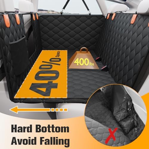 Convertible Backseat Extender for Dogs, Hard Bottom Dog Seat Cover