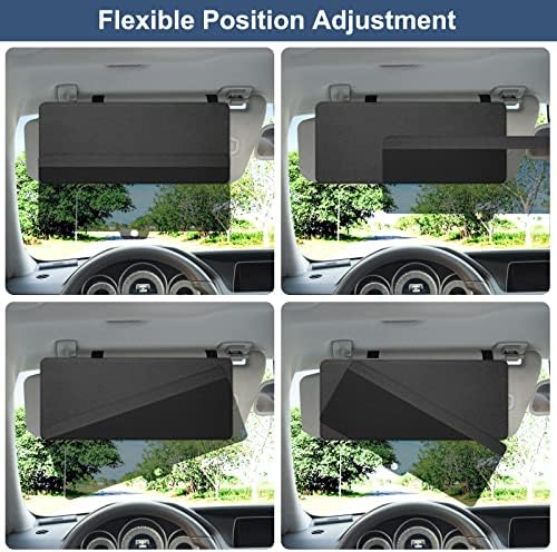 Sun Visor Extender for Car, Sun Blocker with PC Sunshade Lens, Magnetic Mounting Adjustable Position, Protect from Glare, UV Rays, Snow Blindness for Safe Driving, Universal for Car, SUV (Black)