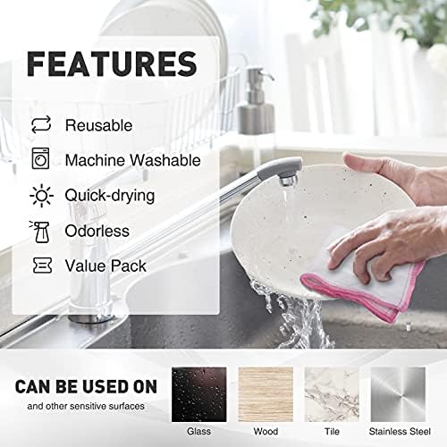 Naturally Wood Fiber Cleaning Cloth, 16 Pcs Kitchen Cleaning Cloths